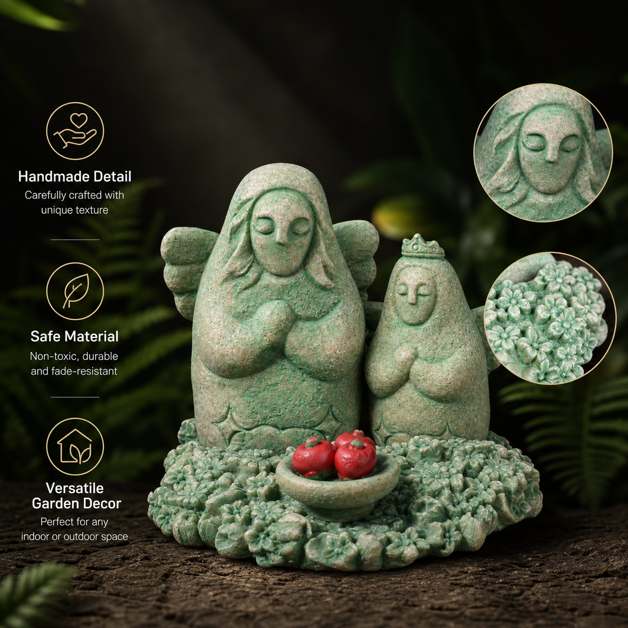 The Legend of Zelda Hylia Goddess Stone Statue – Tears of the Kingdom Game Collectible, Handcrafted Sandstone Figurine, Aquarium Decor, Desktop Miniature Display, Multiple Sizes Available