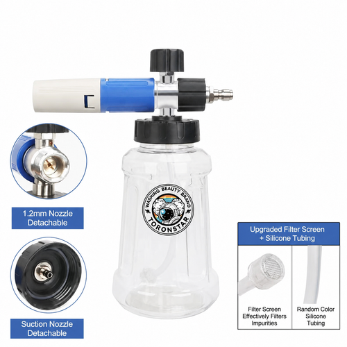 XIAOYI 008 PRO Clear Foam Cannon – Premium Foam Sprayer for Commercial & Home Pressure Washers, Custom Tuned for Maximum Foam